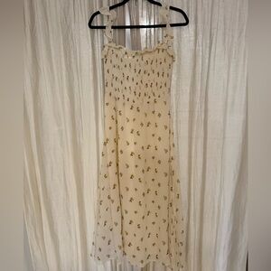 Reformation Cream Floral Midi Dress